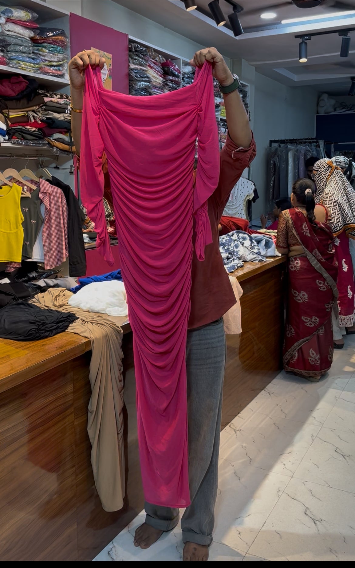 LONG MESH DRESS