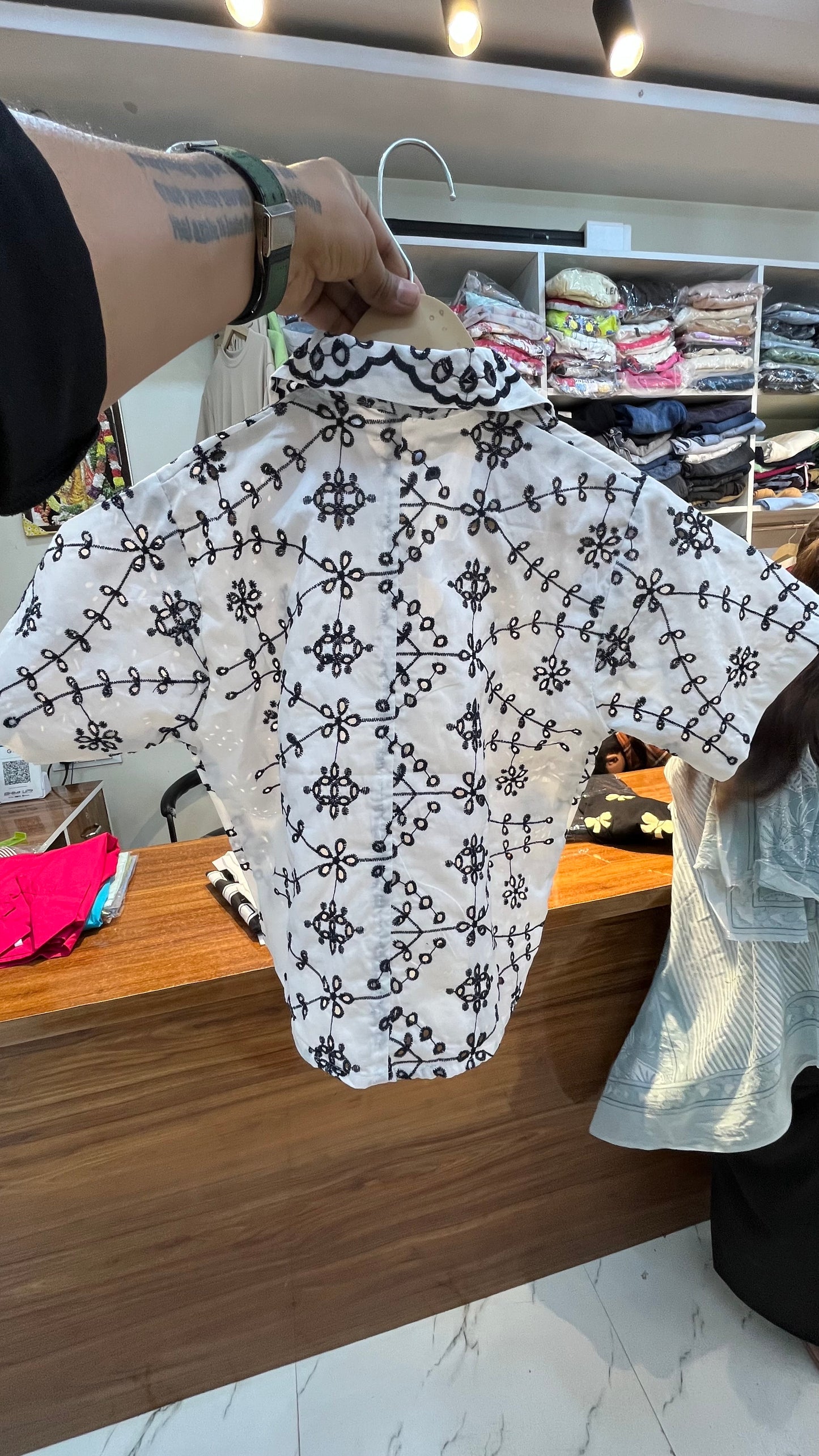 White half sleeve shirt