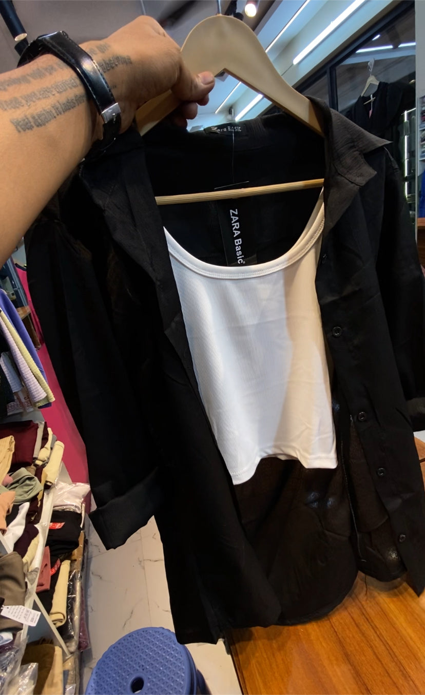 Solid two piece shirt
