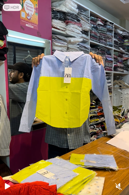 Dual tone stripe shirt
