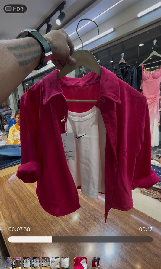 CROP SHIRT WITH INNER