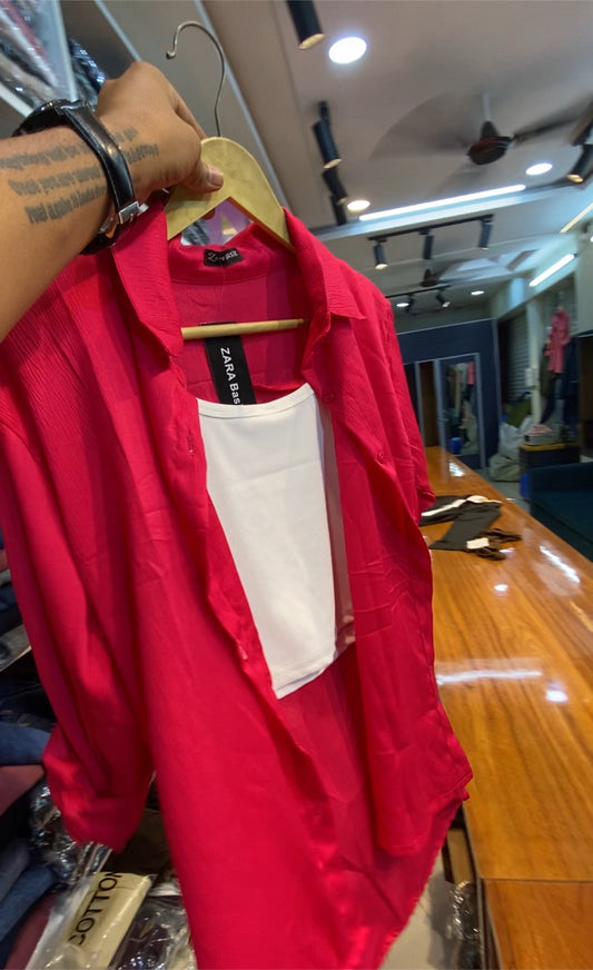 Solid two piece shirt