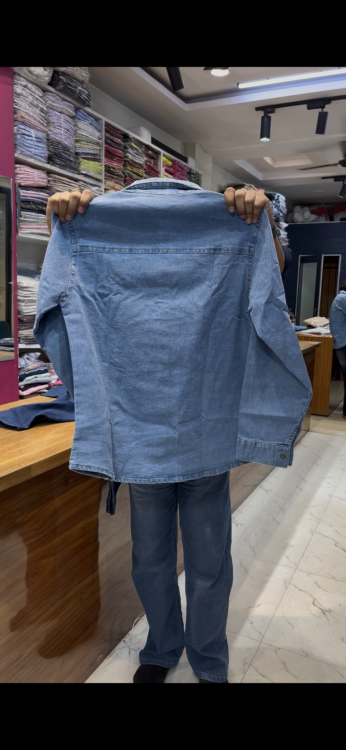 DENIM BOW SHIRT