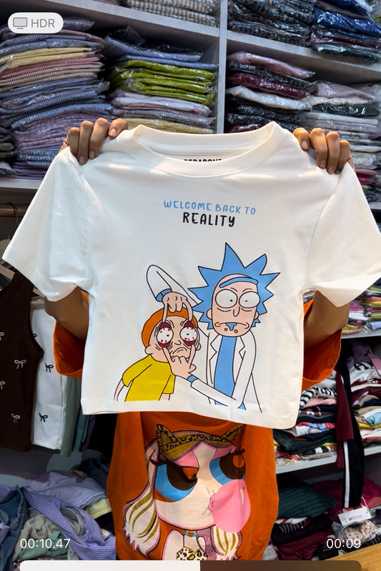WELCOME BACK TO REALITY CROP TEE