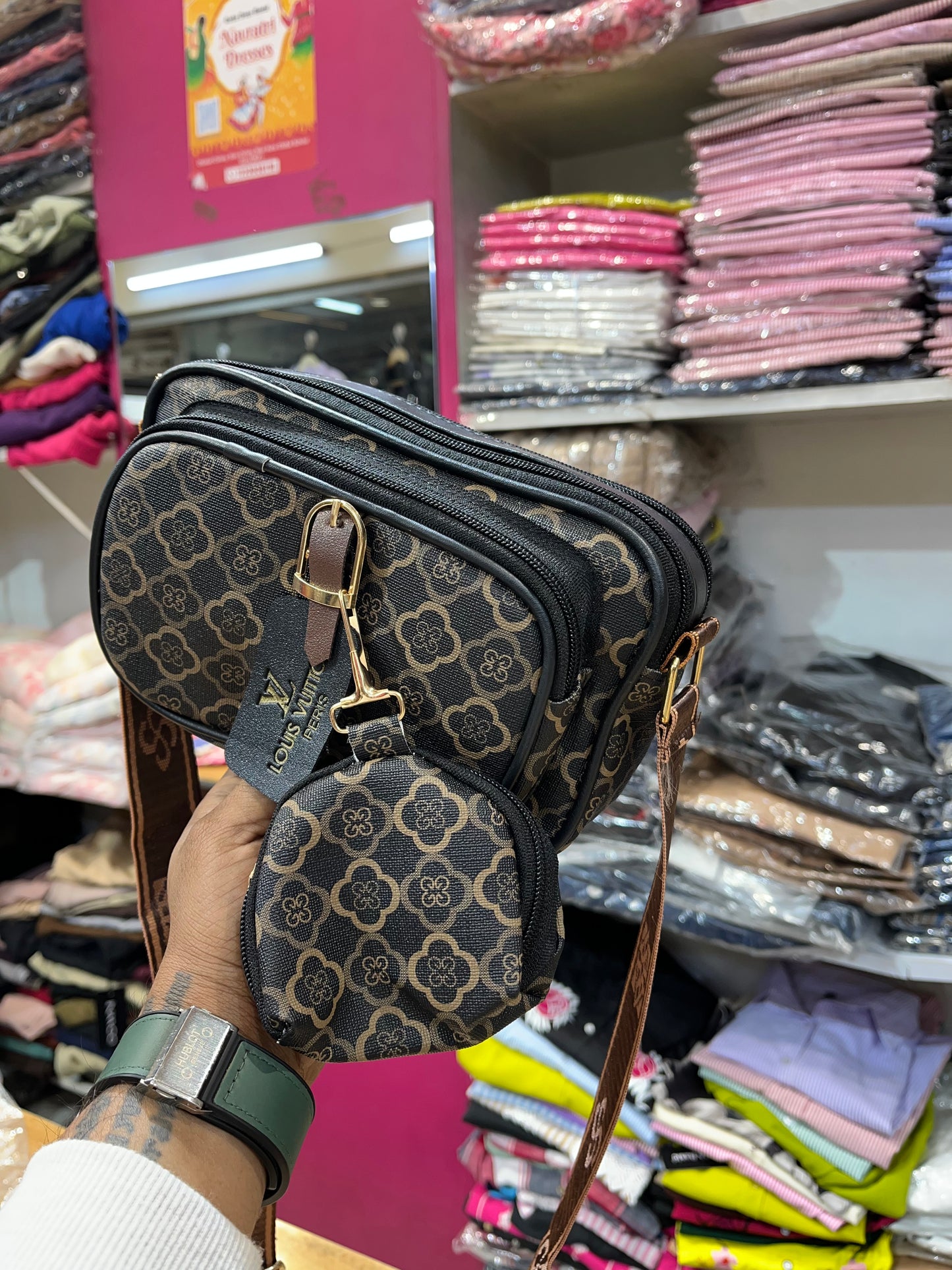 WAIST POUCH BAG ( BRAND PRINTS )