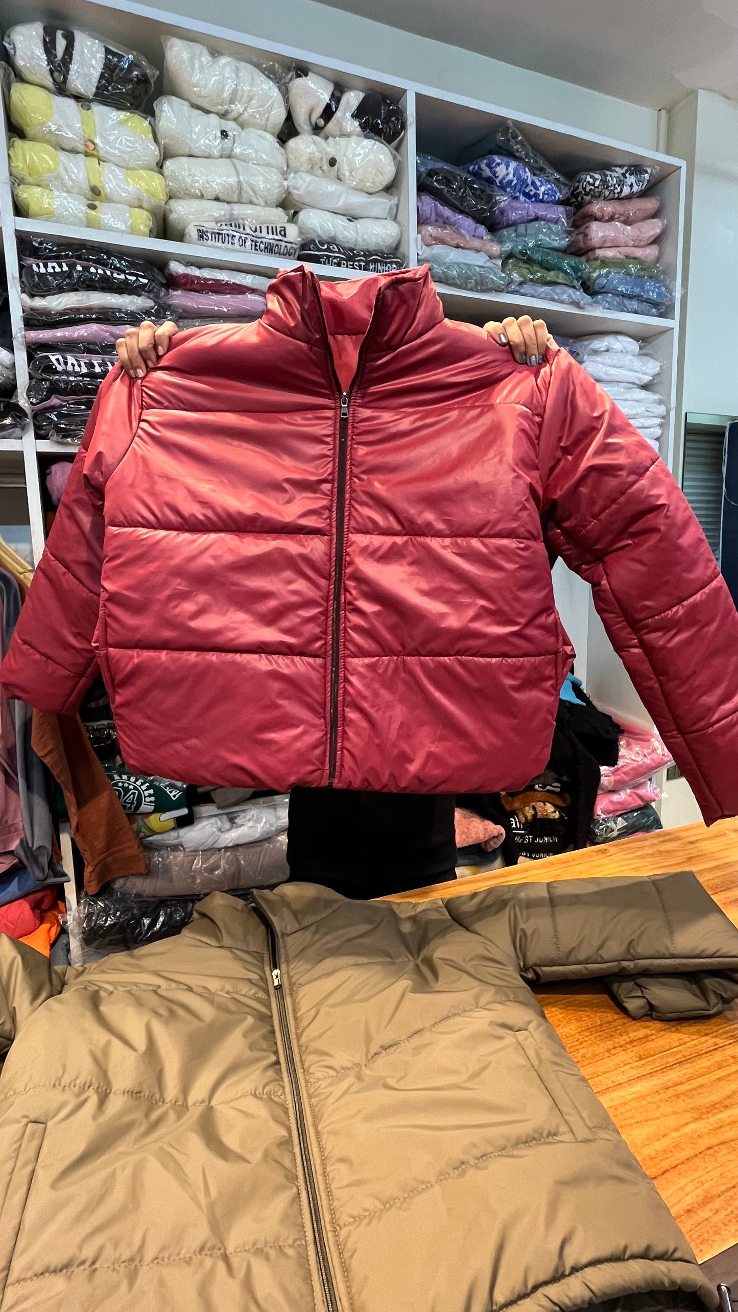 Maroon puff jacket