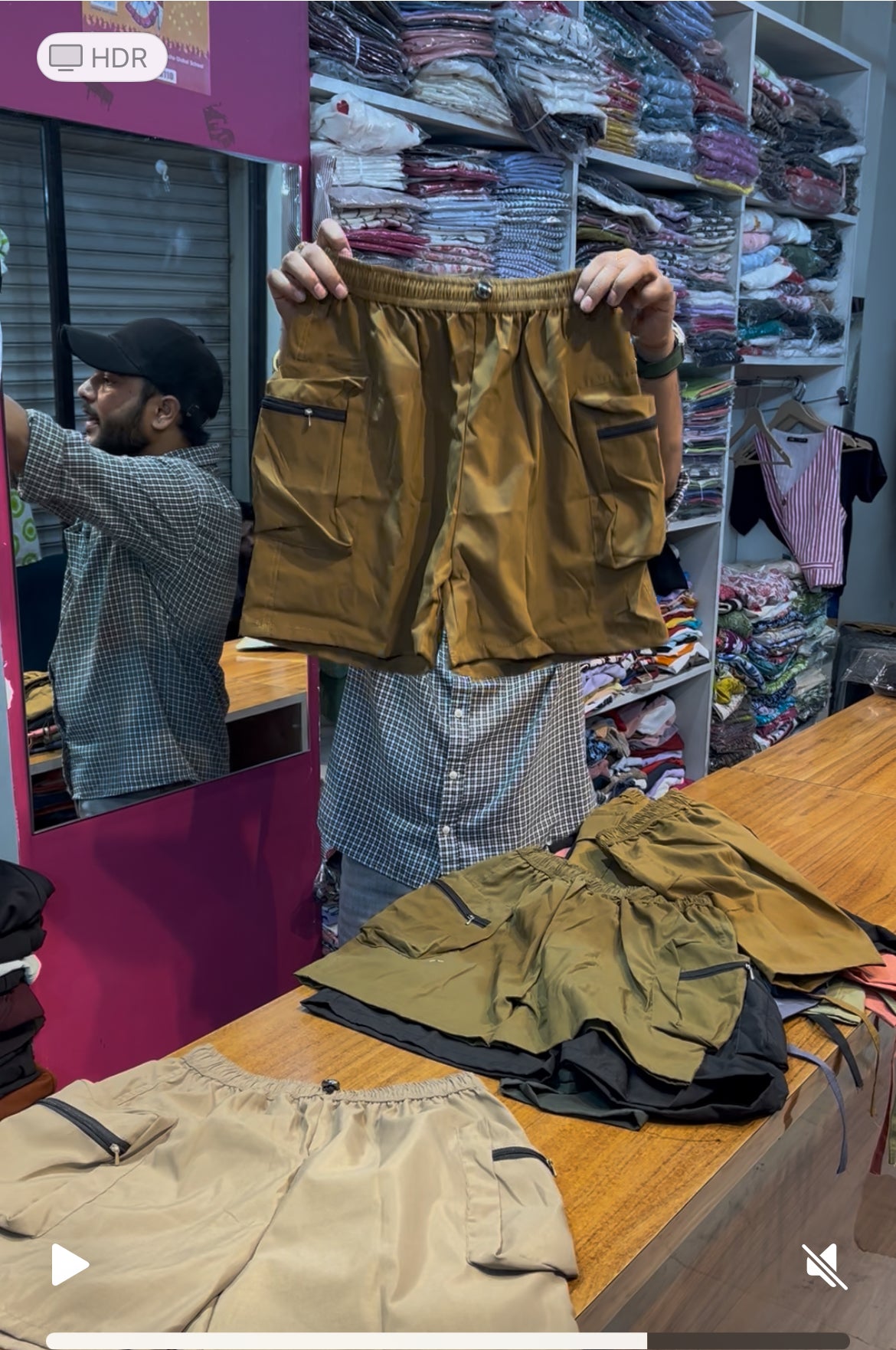 Puff pouch cargo shorts