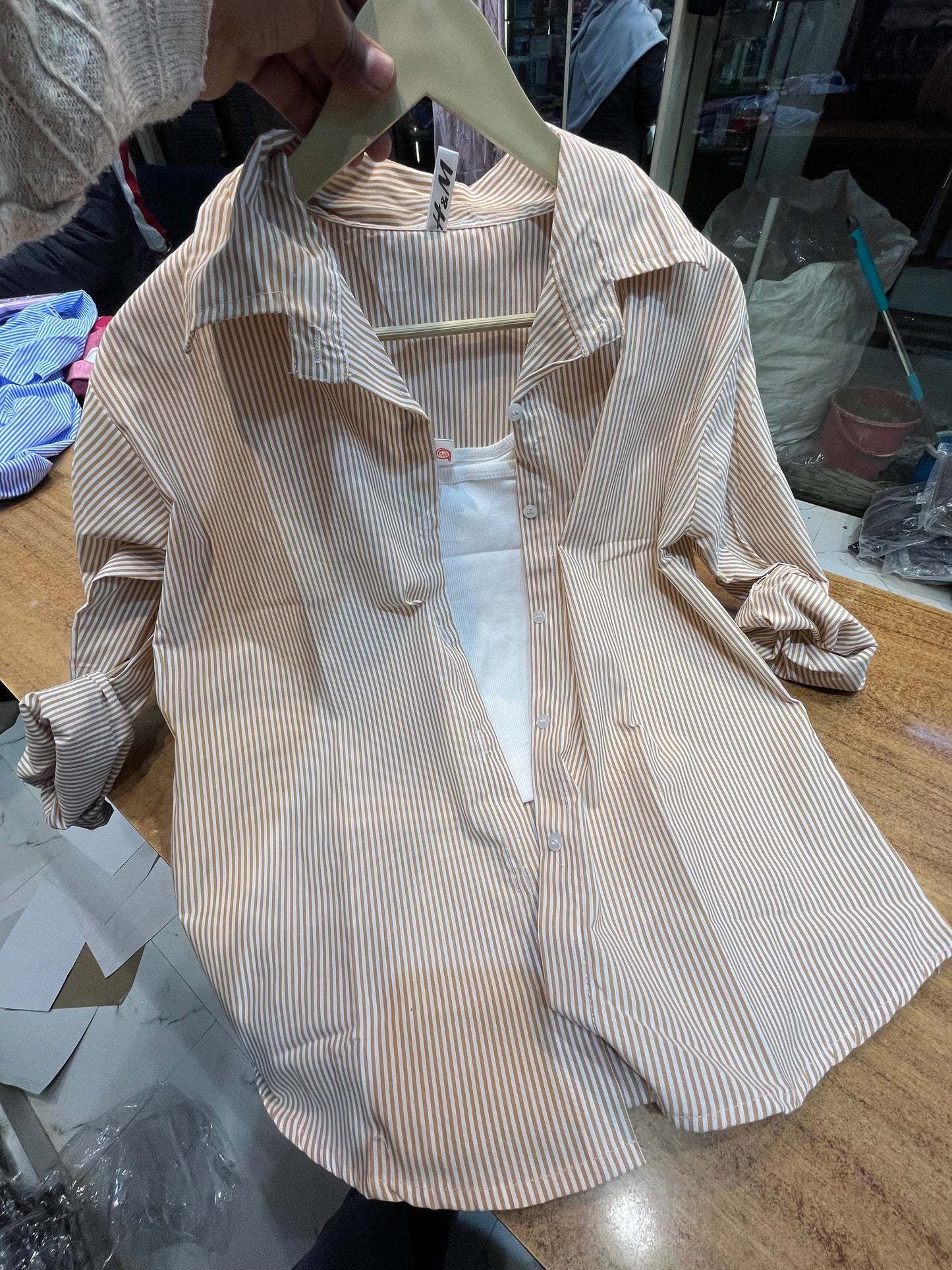 STRIPE TWO PIECE SHIRT