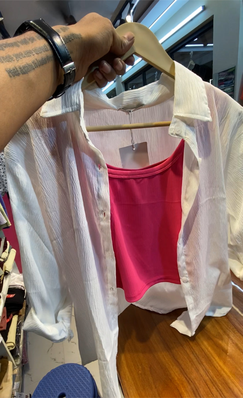 Solid two piece shirt