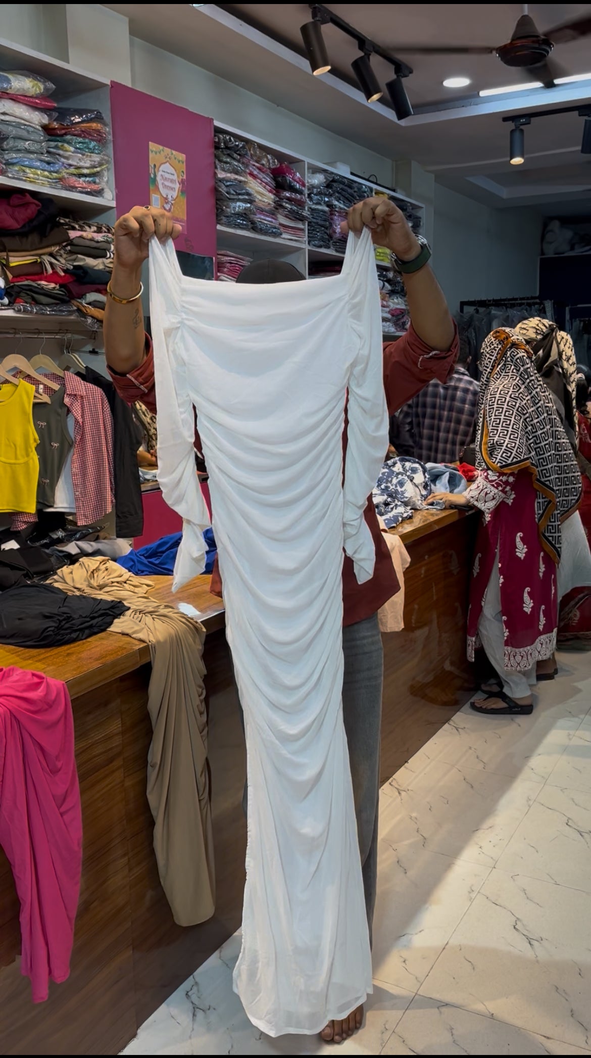 LONG MESH DRESS