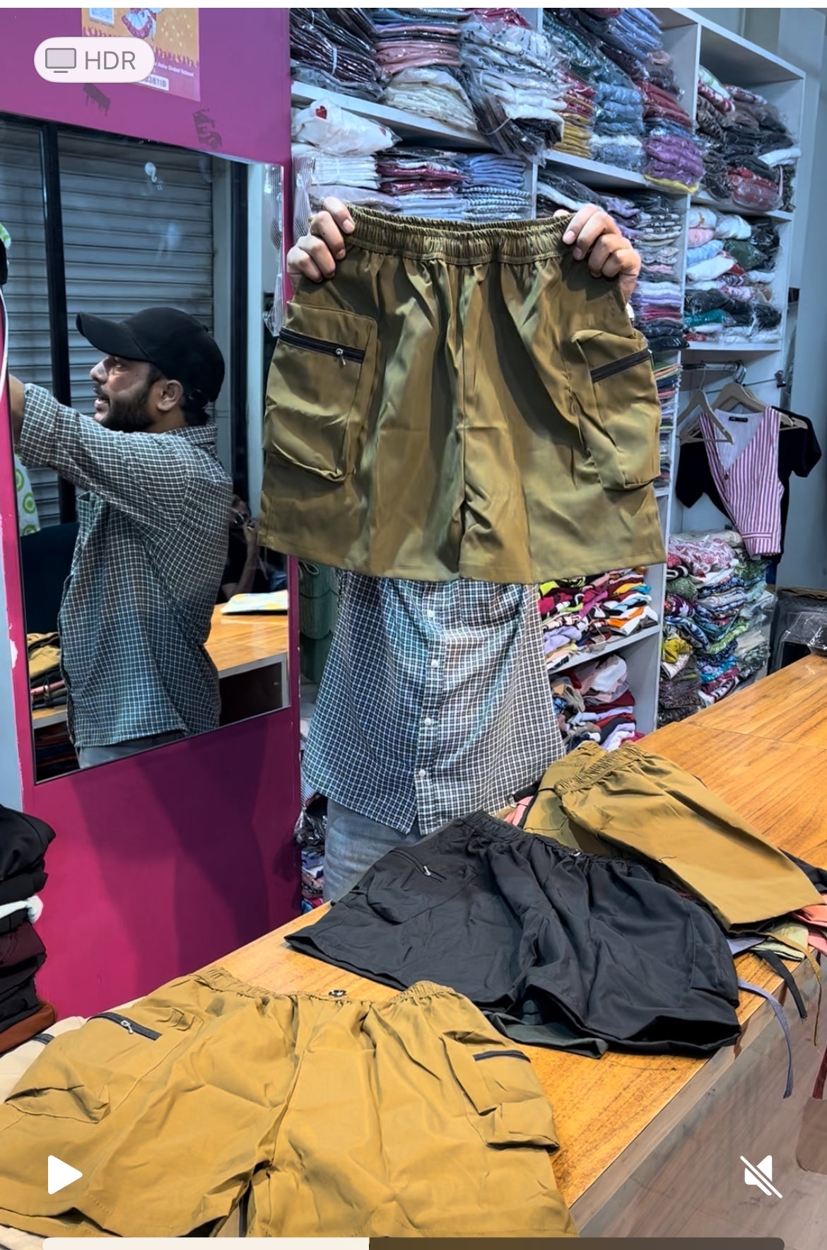 Puff pouch cargo shorts