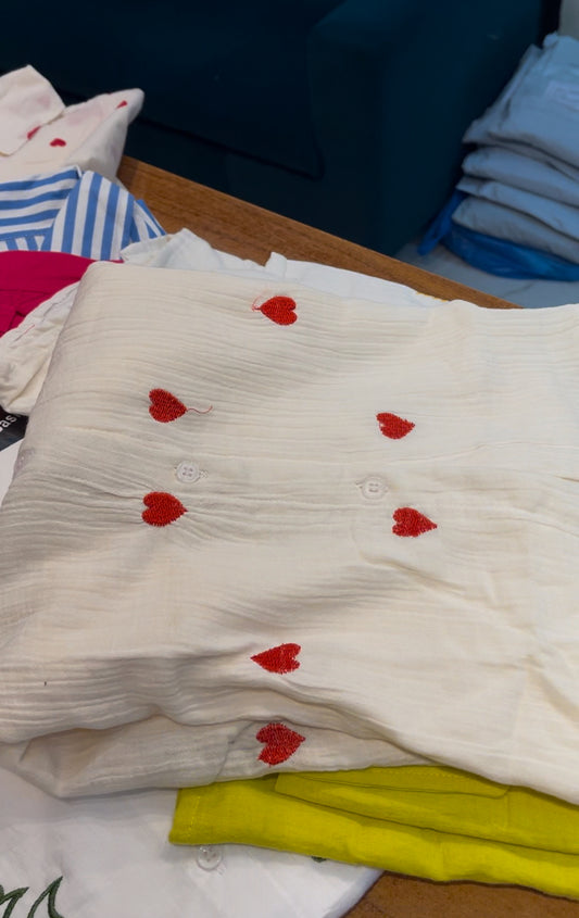 LONG RED HEART SHIRT