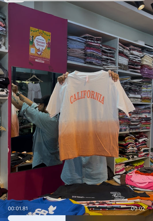 CALIFORNIA WHITE ORANGE TEES