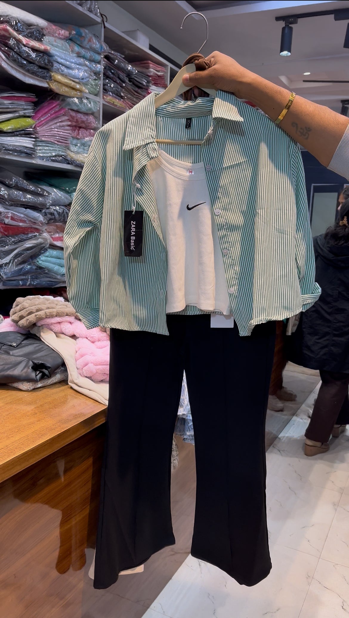 Crop two piece shirt