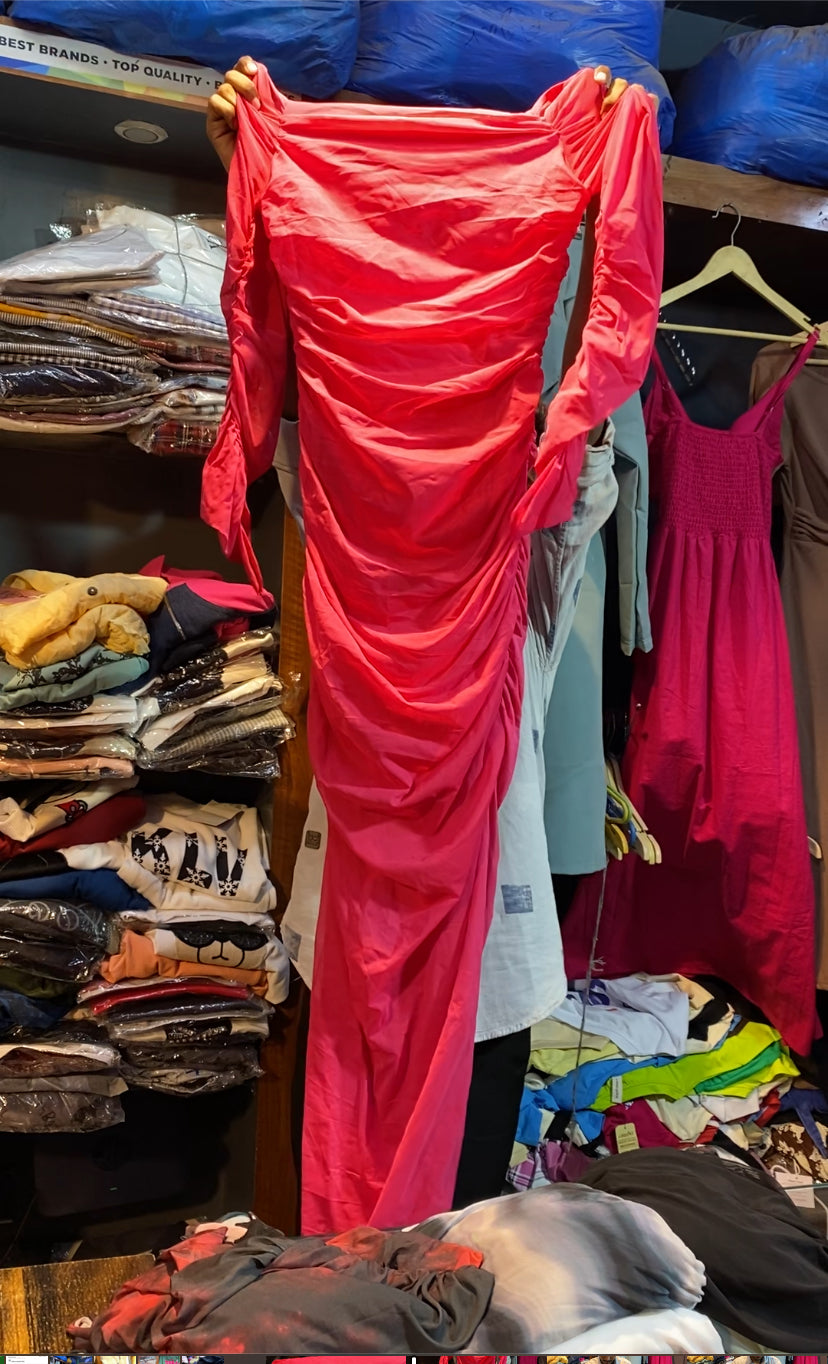 Bodycon full sleeve floor touch dress