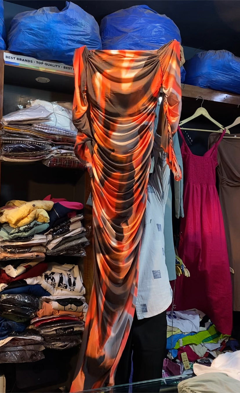 Bodycon full sleeve floor touch dress