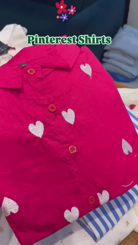 LONG HEART HOT PINK SHIRT